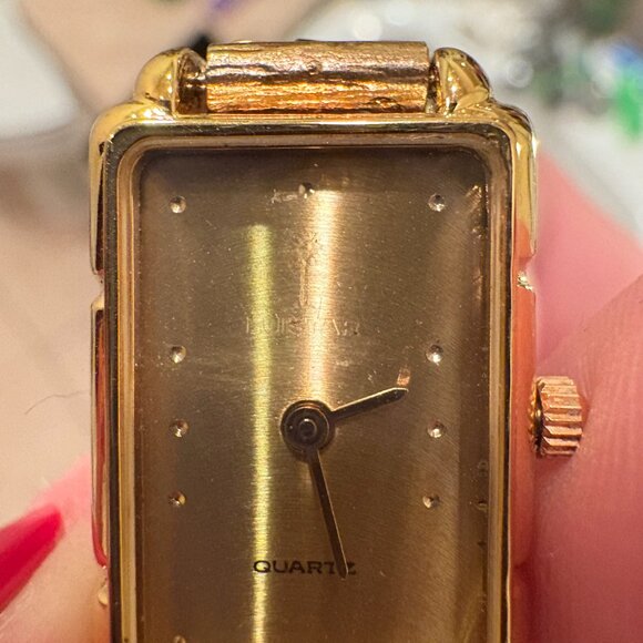 Vintage Luistar Quartz Swiss Watch – Gold-Tone, Pearls & Purple Gems - Picture 5 of 5